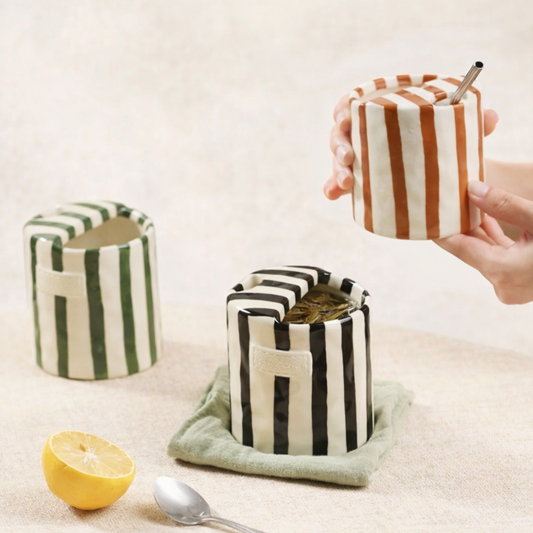 Retro Striped Travel Mug