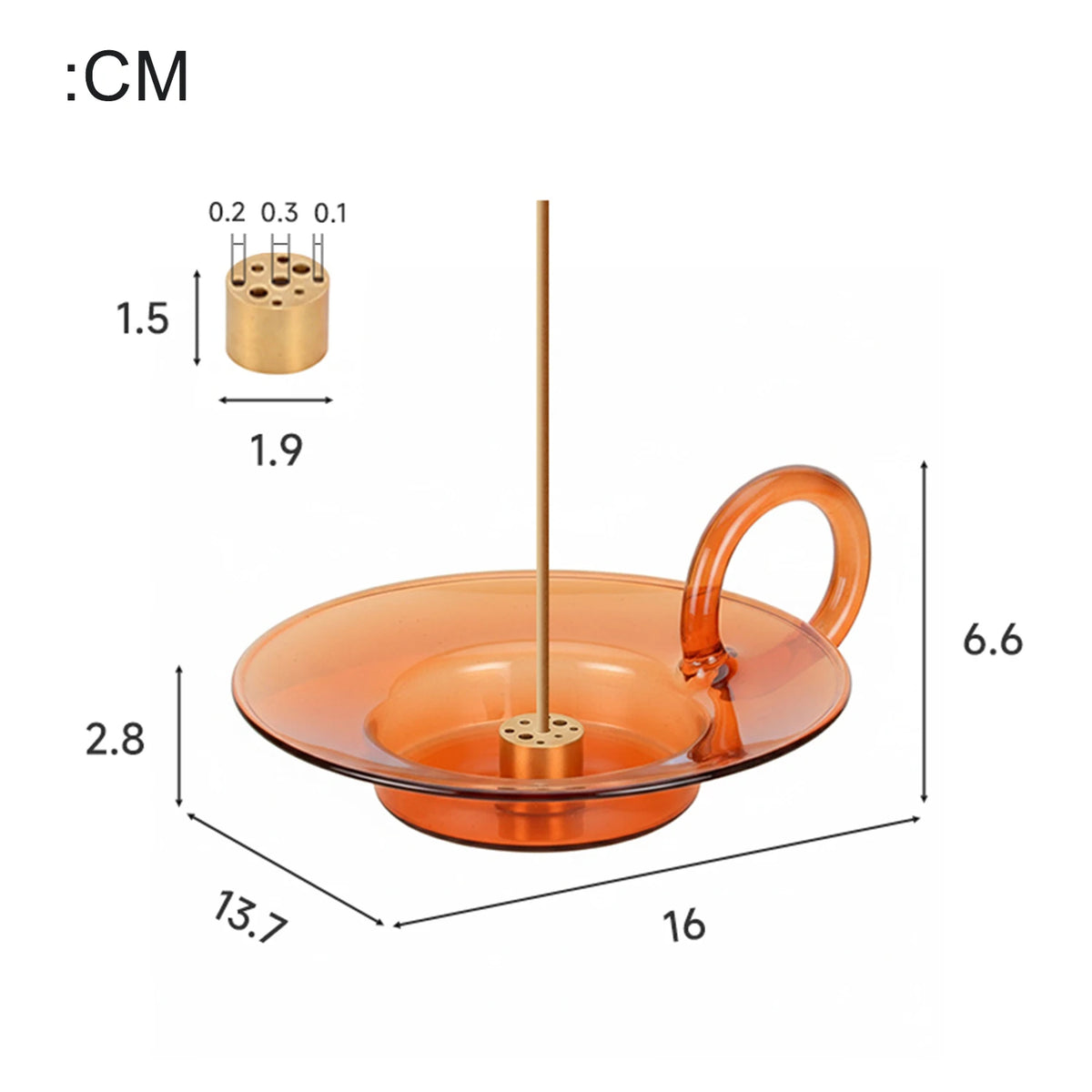Amber Glass Incense Holder
